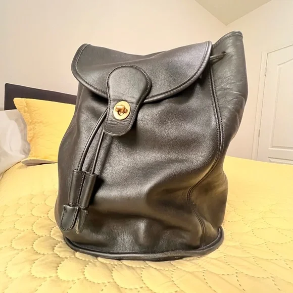 Coach Black Leather Backpack - Picture 2 of 14